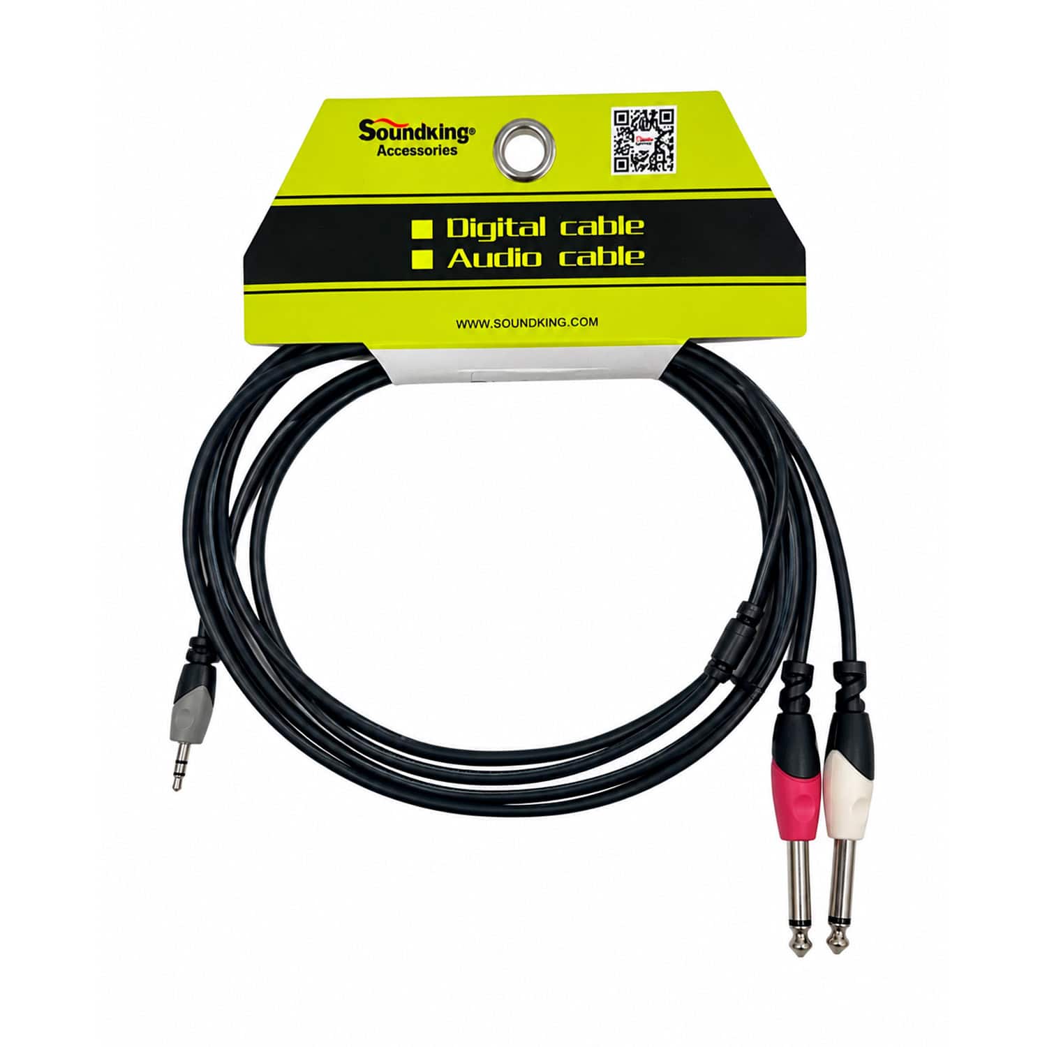 Cable de 1 Plug Stereo 3.5mm a 2 Plug Mono 6.35mm 2M BI162/2M SOUNDKING - Imagen 4