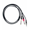 Cable de 1 Plug Stereo 3.5mm a 2 Plug Mono 6.35mm 2M BI162/2M SOUNDKING